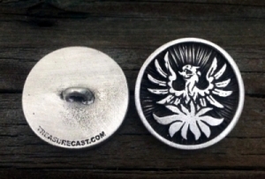 Pewter Phoenix Button