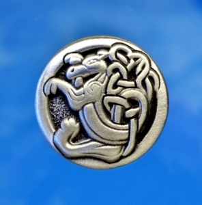 Celtic Beast Button in Fine Pewter
