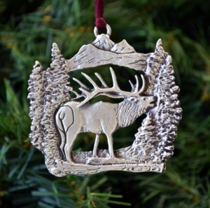Bugling Elk Christmas Ornament