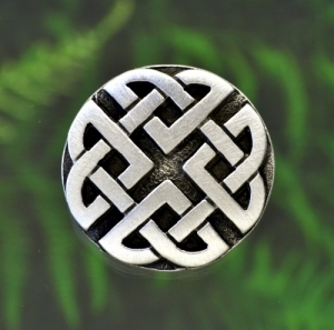 Celtic Shield Knot Shank Button 1 3/16 Inch (30 mm) Fine Pewter