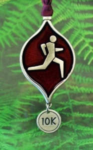 Runner's 10K Christmas Tree Ornament - Red