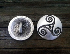 Celtic Triple Spiral or Triskele Button 7/8"