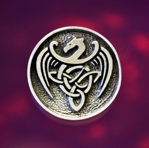 Celtic Wyvern Dragon Button