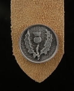 Pewter Scottish Thistle Leather Bookmark