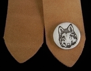 Wolf head Leather Bookmark