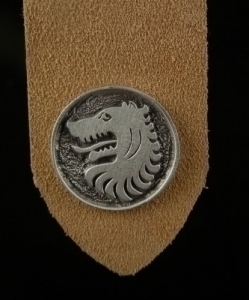 Medieval Pewter Wolf head Leather Bookmark