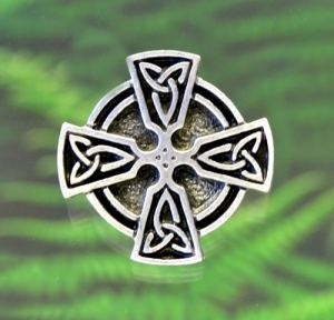 Celtic Cross Trinity Knot Shank Button 1 Inch (25 mm) Fine Pewter