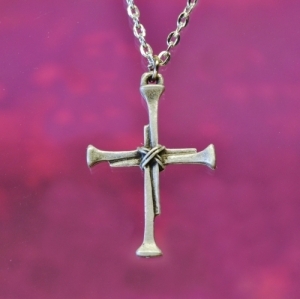 Nail Cross Necklace on 18-Inch Chain