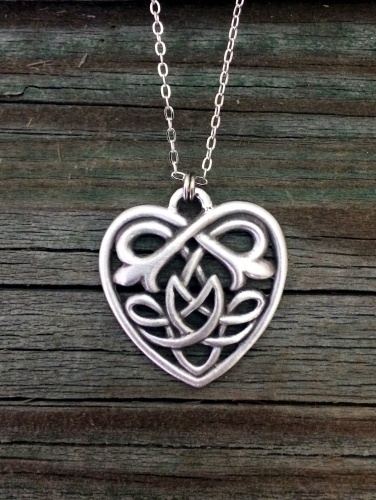 Love And Friendship Celtic Knots Heart Celtic Heart Triskelion Wood Pendant Artisan Jewelry Handmade Beauty And The Best