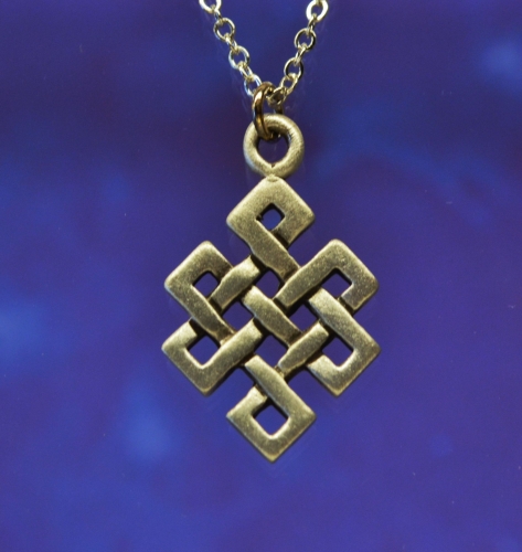 Endless Knot Necklace Handcrafted Jewelry in Fine Pewter by