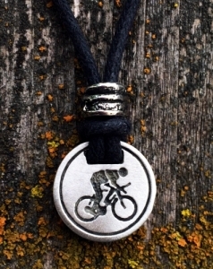 Cycling Pendant Fine Pewter
