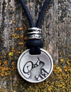 Bicyclist Pendant Fine Pewter