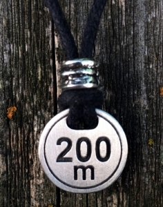 200 Meter Track Pendant Fine Pewter