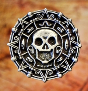 Pirate Medallion Brooch Fine Pewter