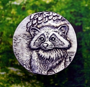 Raccoon Brooch