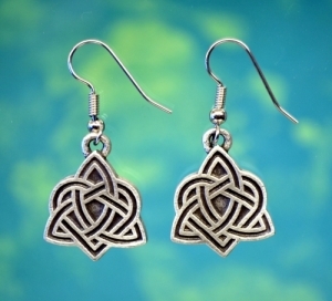 Celtic Triquetra Heart Earrings