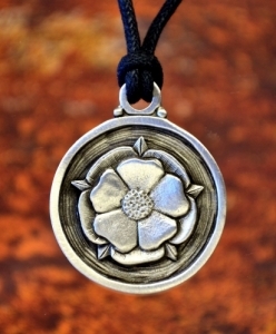 Tudor Rose Pewter Pendant 