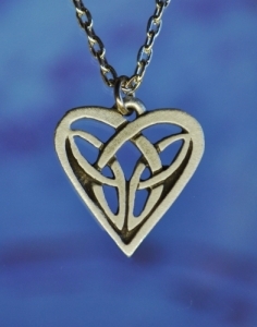 Celtic Heart Necklace in Fine Pewter 