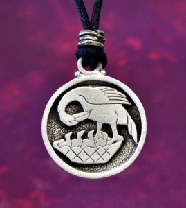 Pelican in her Piety Pendant - Round