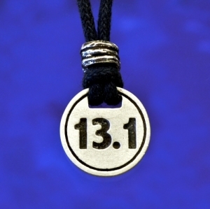 13.1 Half Marathon Runner Pendant  Round