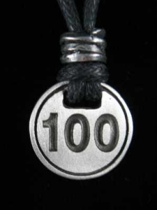 Round 100 Ultra Marathon Runner Pendant