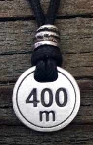 400 Meter Runner Pewter Pendant