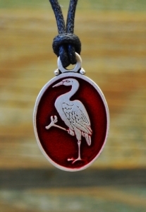Heraldic Bird / Crane Pendant