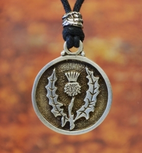 Celtic Scottish Handcrafted Pewter Leather Lace Pendant