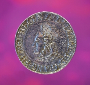 Elizabethan Shilling Coin Shank Button 1 Inch (25 mm)