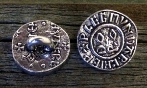 Archbishop Plegmund Penny Coin Button 5/8 Inch (16 mm)