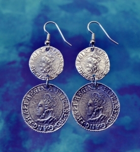 Buccaneer Elizabethan Coin Earrings
