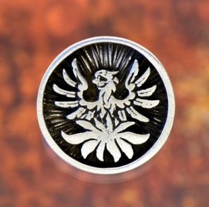 Phoenix Shank Button 1 Inch (25 mm) Fine Pewter