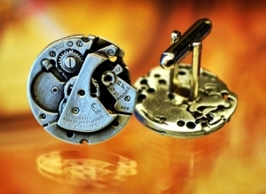 Steampunk Watch Gear Cufflinks Fine Pewter