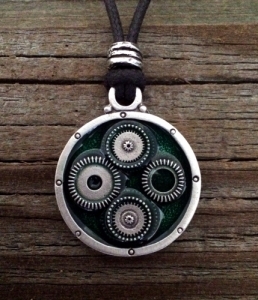 Steampunk Watch Gear Pewter Pendant