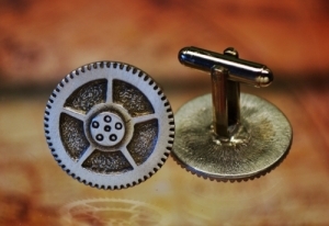 Steampunk Clock Gear Cufflinks Fine Pewter