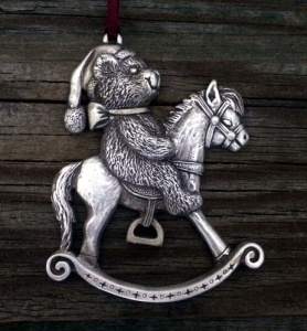 Teddy Bear & His Rocking Horse Christmas Ornament
