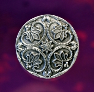 Decorative Round Renaissance Style Button 1 1/8 Inch (28 mm) 