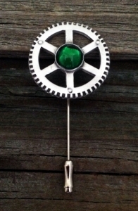  Steampunk Chronometer Gear Stick Pin With Swarovski Crystal