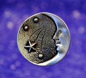 Moon and Stars Pewter Shank Button 3/4 Inch (19 mm) & 1 Inch (25 mm)