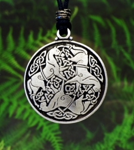 Celtic Horse Pendant in Fine Pewter by Treasure Cast