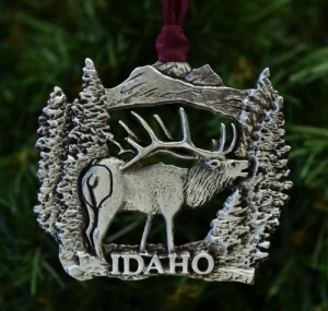 Idaho Bugling Elk Christmas Ornament