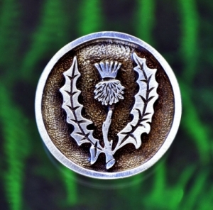 Round Scottish Thistle Pin Brooch