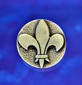 Raised Fleur De Lis Pewter Shank Button 1 Inch (25 mm)