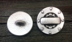 Steampunk Gizmo Shank Button 3/4 Inch (19 mm) Fine Pewter