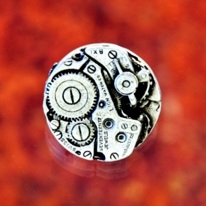 Steampunk Watch Gear Shank Button 5/8 Inch (16 mm) Fine Pewter