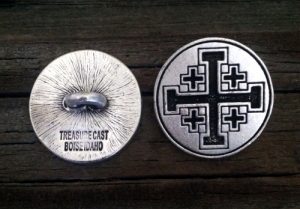 Jerusalem Cross / Crusaders' Cross Shank Button 1 Inch (25 mm)