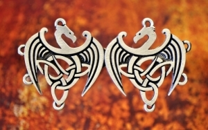 Celtic Wyvern Dragon Cloak Clasp