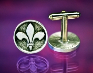 Fleur de Lis Cufflinks Fine Pewter