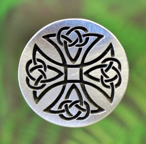 Celtic Cross Pin in Fine Pewter | Maltese Cross Brooch