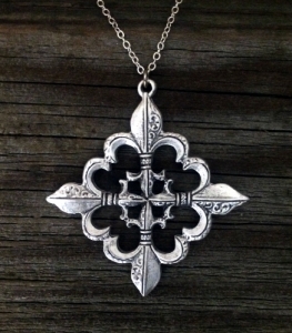 Fleur de lis Cross Necklace